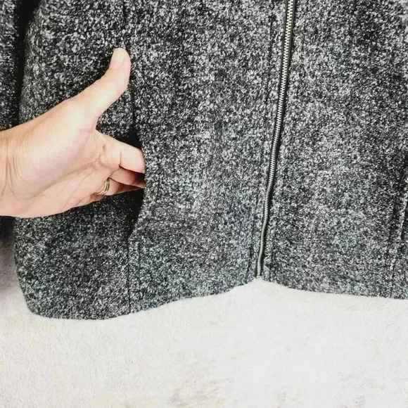 Lands End Womens Wool Blend Zip-Up Jacket Size 14 Gray Mock neck - Picture 6 of 8